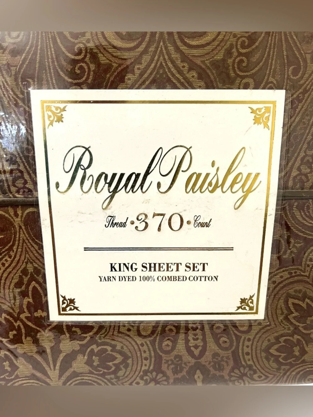 NEW King Sheet Set - Royal Paisley -Brown